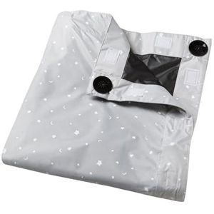 Tommee Tippee 491645 Sleeptight Verduisteringsgordijn met zuignappen, verstelbaar en lichtgewicht, moderne grijze stof, extra groot, 130 x 198 cm