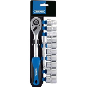 Draper 12-delige 1/2-inch vierkante aandrijving metrische socket en ratel set - DIY Home Workshop Professional & Car Kit