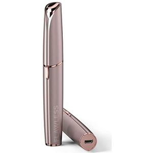 Finishing Touch Flawless 3.0 Brows, Pijnloze Wenkbrauw Trimmer met Spiegel, Veilig voor een Gevoelige Huid met Hypoallergene 18-Karaat Gouden Kop, Blush