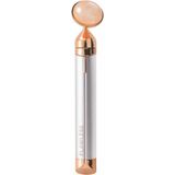 Finishing Touch Flawless Contour, Roller de Massage Visage en Quartz Rose Authentique, avec technologie micro-vibrations