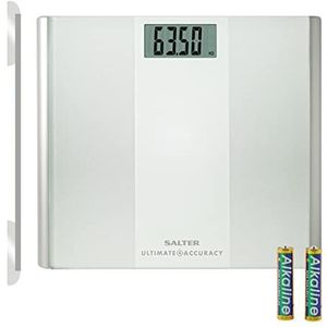 Salter 9009 WH3R Premium Ultimate Accuracy Electronic Scale, 180 kg Maximum Capacity, Measures 50g Increments, Step On for Readings, Carpet Feet, Weighing Scales, White