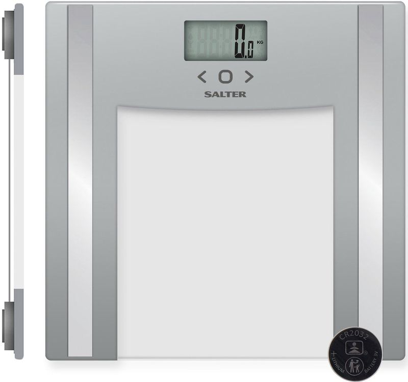 Salter - 9182 SV3R - Digitale Personenweegschaal - Grijs - Max 150KG - Met Geheugen 8 Gebruikers
