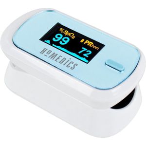 Homedics Oxymètre de pouls professionnel - Mesure le niveau d’oxygène dans le sang au bout du doigt – Portable et Ecran facile à lire - SpO2, PR et PI