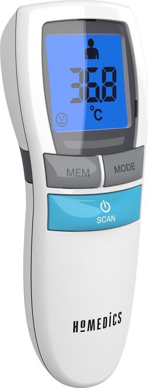 HoMedics TE200 Contactloze infrarood Thermometer - koortsthermometer - Buiten - 30 Geheugens - LCD scherm - Nachtmodus