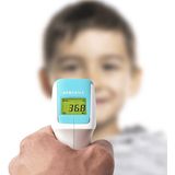 HoMedics Infrarood voorthermometer, contactloze thermometer met nauwkeurige onmiddellijke aflezing, gemakkelijk afleesbaar lcd-display, driekleurig koortsalarm voor baby's, kinderen en volwassenen, nachtmodus