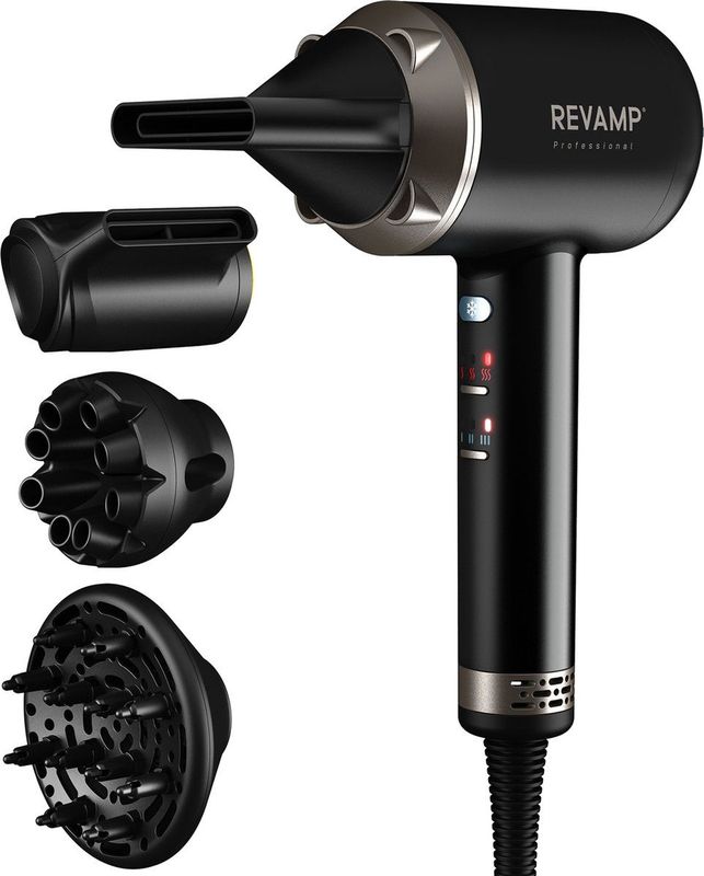 Revamp - DR7000 - Fohn - Inclusief 4 Opzetstukken - 4 Warmtestanden - 3 Snelheidsinstellingen - BLDC Motor
