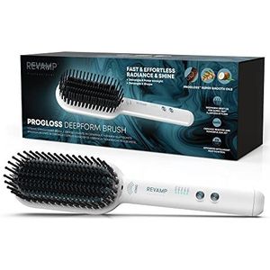 REVAMP BR-1850-EU Progloss Deep Form keramische stijlborstel - stijlborstel & stijltang/stijltang in één, geschikt voor nat of droog haar, met keramische coating - Amazon exclusief,Wit deepform