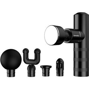 HoMedics - MYTI - Draadloze Massage Gun - Zwart - Lichtgewicht - 5 Opzetstukken - 4 Intensiteitsinstellingen