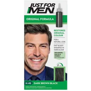 Just For Men Originele formule donkerbruine zwarte haarverf, richt zich alleen op de grijze haren, herstelt de originele kleur voor een natuurlijke look - H45
