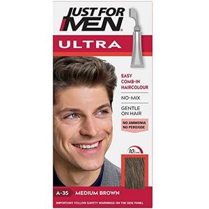 Just for Men Ultra Medium Bruine Haarkleurverf Voor Kort Haar, Kam de Grijzen weg – A35