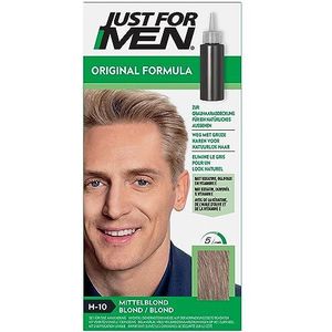 Just For Men Original Haarkleuring H10 Blond - Haarverf voor Mannen - Professionele Grijsdekking in 5 Minuten - 100% Natuurlijke Uitstraling - Dekt tot 8 Weken - Vrij van Ammoniak