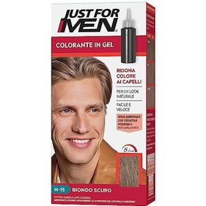 Just For Men Gelkleurstof, voor heren, donkerblond, dekt wit en grijs haar, natuurlijke look, H15