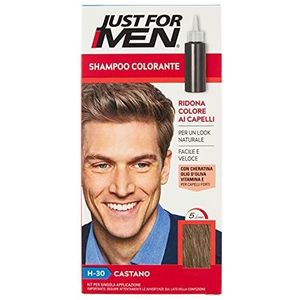 Just For Men Gelkleurstof, haarkleur voor heren, bruine kleur, dekt wit en grijs haar, natuurlijke look - H30