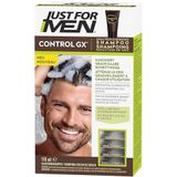 Just For Men Control GX Shampoo ter vermindering van grijs haar, haarkleurmiddelen, haarkleur mannen, met kokosolie en aloë vera - alle haarkleuren, 118 ml