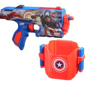 Nerf Marvel Captain America-dartblaster, 10 Nerf Elite-darts, holster