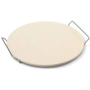Jamie Oliver JC5120 JC5122 pizzasteen met serveerschaal. Voor een heerlijk knapperige pizza-bodem, ook geschikt voor de barbecue. diametro 33 cm, vuurvaste steen, crème, diameter