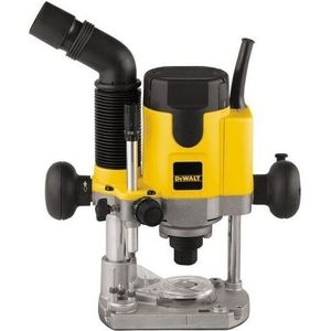 Dewalt 1.100 watt bovenfrees DW621 (constant toerental door volgolfelektronica, zachte start, fijn instelbare freesdiepte-instelling, spindelvergrendeling, gegoten aluminium behuizing met nauwkeurige