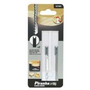 Piranha decoupeerzaagblad (voor bochten, max. 20 mm, zwart + decker/powerbase/skil) 2 stuks, X21002