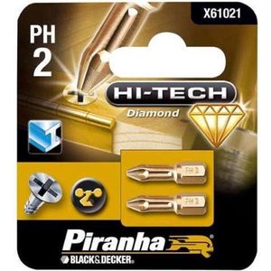 Piranha X61021, XJ, PH2, 25 mm bitset schroevendraaier set (2 stuks)