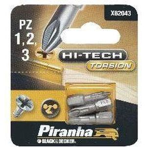 Piranha X62043 Hi-Tech Torsion bitjes PZ 1-2-3