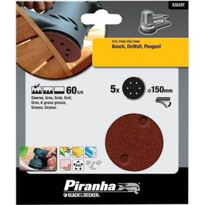 BLACK+DECKER Piranha X32337 SCHUURSCHIJF 150MM 60GR 5 stuks