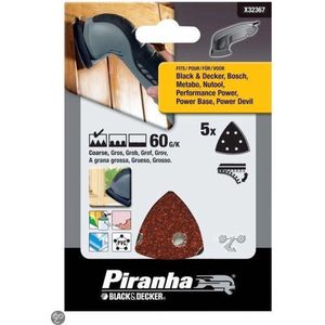 Piranha 60 g Detail Sander Sheet - Set van 5
