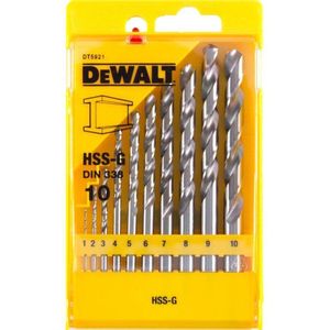 DeWALT DT5921 10-delige Metaalboor 1-10mm HSS-G In Cassette