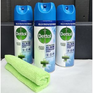 Dettol All-In-One Disinfectant Spray Crisp Linen - 3x400ml