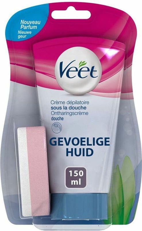 Veet - In Shower Ontharingscrème - Gevoelige Huid - 150 ml - Ontharingscrème voor Onder de Douche