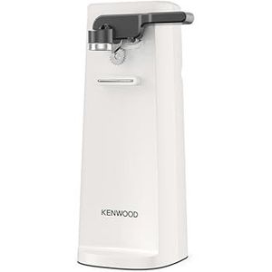Kenwood CAP80.000WH Elektrische blikopener, multifunctionele 3-in-1 keukenhulp met geïntegreerde messenslijper, blikopener en flesopener, met snoeropwikkeling, wit
