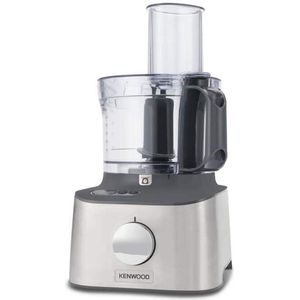 Kenwood MultiPro Compact + FDM315SS Keukenmachine met geïntegreerde weegschaal hakt, deeg, schijf, rasp, kom 1,2 l, glazen mixer 1,2 l, 10 accessoires + Express Serve, 2Vel.+Pulse, 800 W