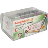 Pentel whiteboardmarker Maxiflo set van 4 stuks: blauw, rood, groen en zwart  magnetische bordwisser