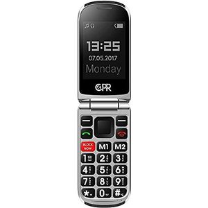CPR CS900 SOS-noodtelefoon voor senioren met grote knoppen. Bepaal wie de telefoon kan bellen met de toestemmingslijst. SIM-vrij (matzwart)