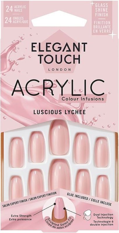 Kunstnagels - Colour Acrylic Lucious Lychee - Acrylnagels - 24 Stuks