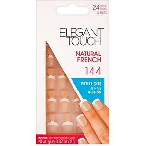 False nails Elegant Touch French Xs 24 Pieces (24 uds)