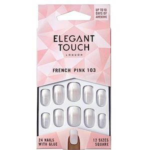 Elegant Touch Nagels Kunstnagels Natural French 103 Pink Medium