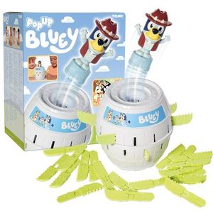 Tomy - Pop Up Bluey - Kinderspel - Blauw - Inclusief Bluey en 24 Staafjes