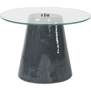 Parlane bijzettafel Lisbon zwart 51 cm - keramieken tafel - glazen tafelblad - modern side table