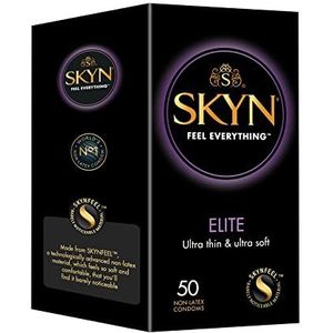 SKYNÂ® Elite condooms zonder latex - 5 x 10 Pack met 50 gratis 10 schoonmaakdoekjes