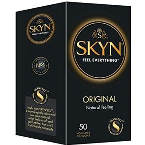 SKYN Original Condooms (50 Pak) & 5 Senses Condooms (5 Pak)| Skynfeel latexvrije condooms voor mannen, condooms van normale grootte, verhoogde stippen, cocktailaroma, ultradun, verwarmend