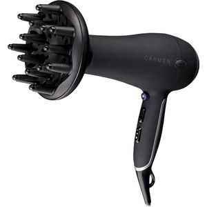 Carmen HD2195 - Föhn - 2000 Watt - Coolshot - 2,5 meter snoer - Blaasmond en diffuser - Zwart