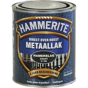 Hammerite Hamerslag Metaallak - Zwart - 750 ml