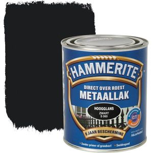 Hammerite Hoogglans Metaallak - Zwart - 750 ml