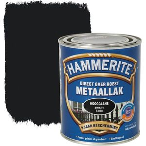 Hammerite Metaallak Zwart S060 Hoogglans 750ml