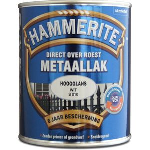 Hammerite Metaallak Wit S010 Hoogglans 750ml | Metaalverf