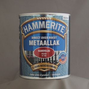 Hammerite Hamerslag Metaallak - Rood - 750 ml