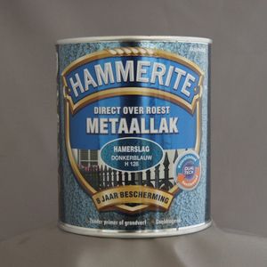 Hammerite Metaallak Hamerslag Donkerblauw H128Grond- en aflak in één 750 ML