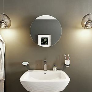 Croydex Severn Badkamer-hangkast van roestvrij staal met ronde spiegel