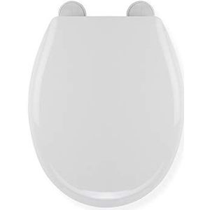Croydex Sit Tight Huron Toiletbril, antibacterieel, kunststof, wit, 45 x 36 x 5 cm