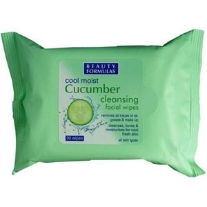 Beauty Formulas - Cucumber Reinigingsdoekjes - 25 st - Met Komkommer Extract